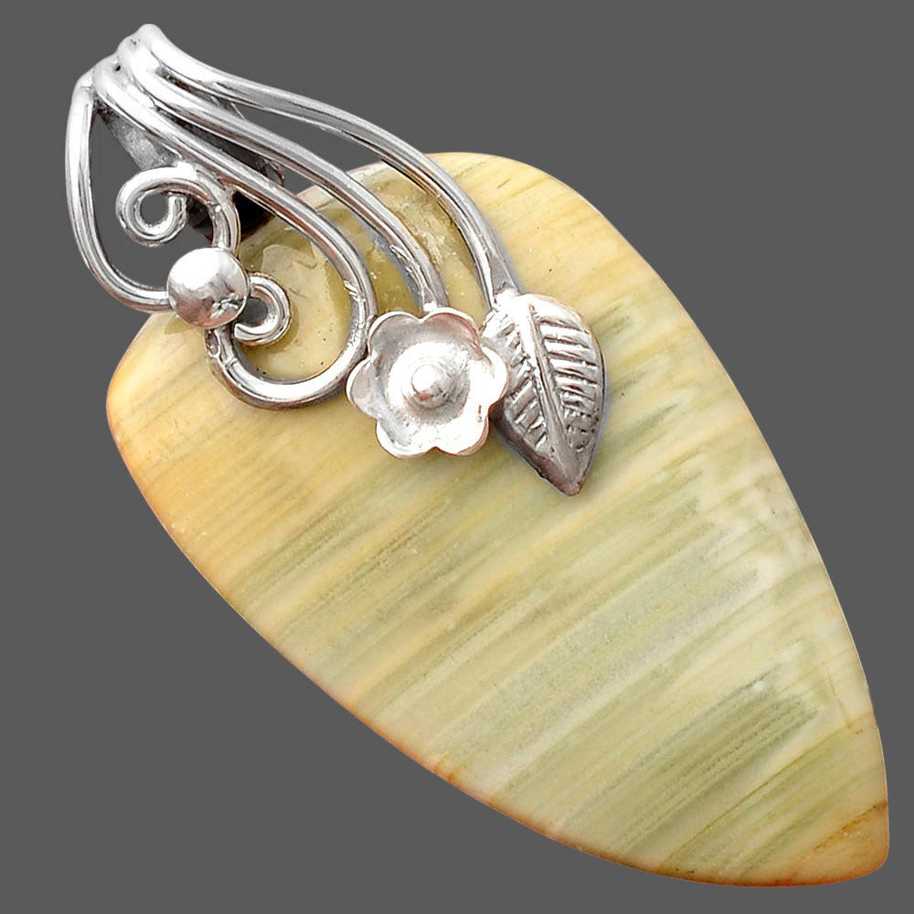 Floral - Natural Saturn Chalcedony Pendant P-1581 SDP155506-2