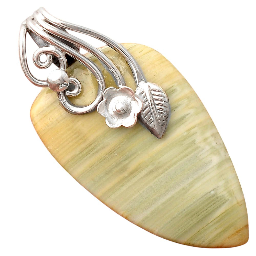 Floral - Natural Saturn Chalcedony Pendant P-1581 SDP155506-1