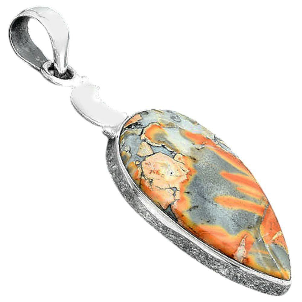 Crescent Moon Natural Maligano Jasper Pendant P-1368 SDP156865-1