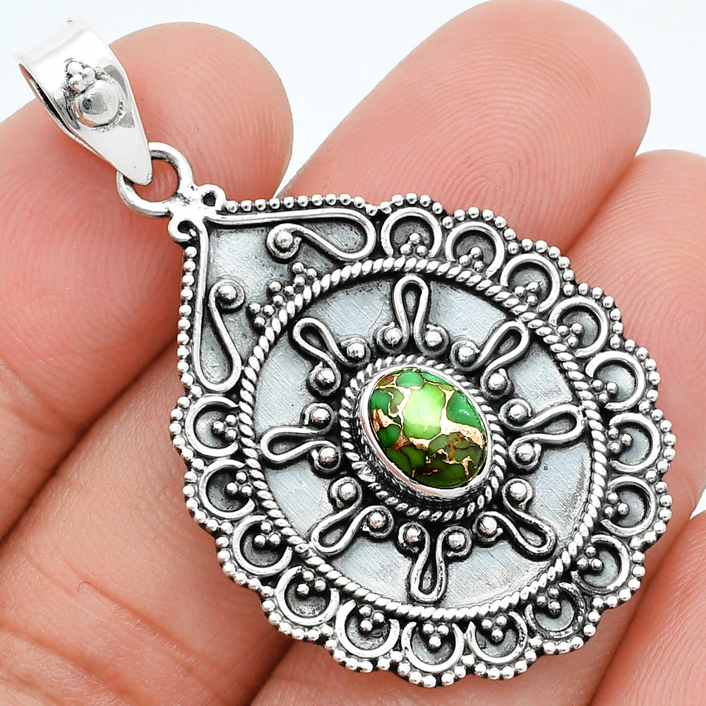 Copper Green Turquoise - Arizona Pendant P-1214 SDP157610-0
