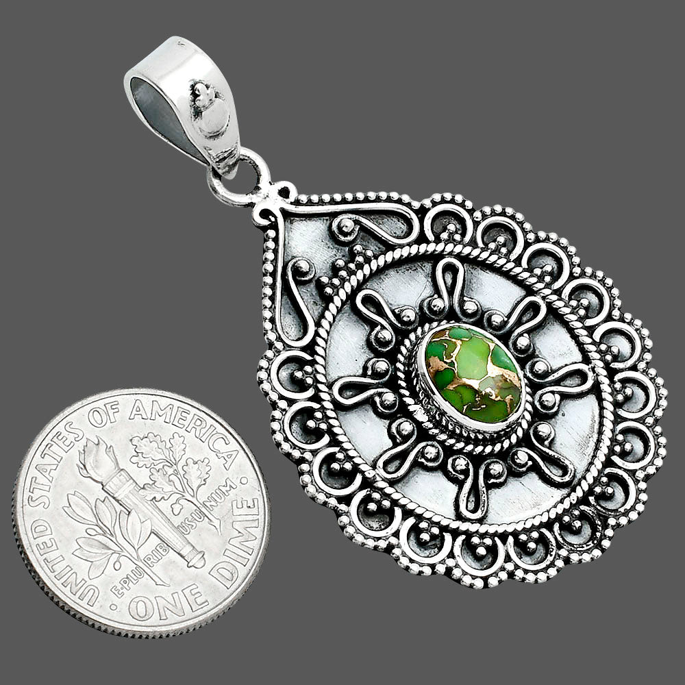 Copper Green Turquoise - Arizona Pendant P-1214 SDP157610-2
