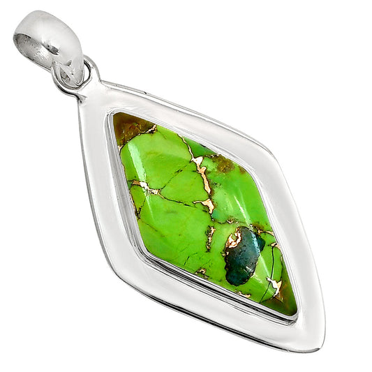 Blue Turquoise In Green Mohave Pendant P-1076 SDP158202-0