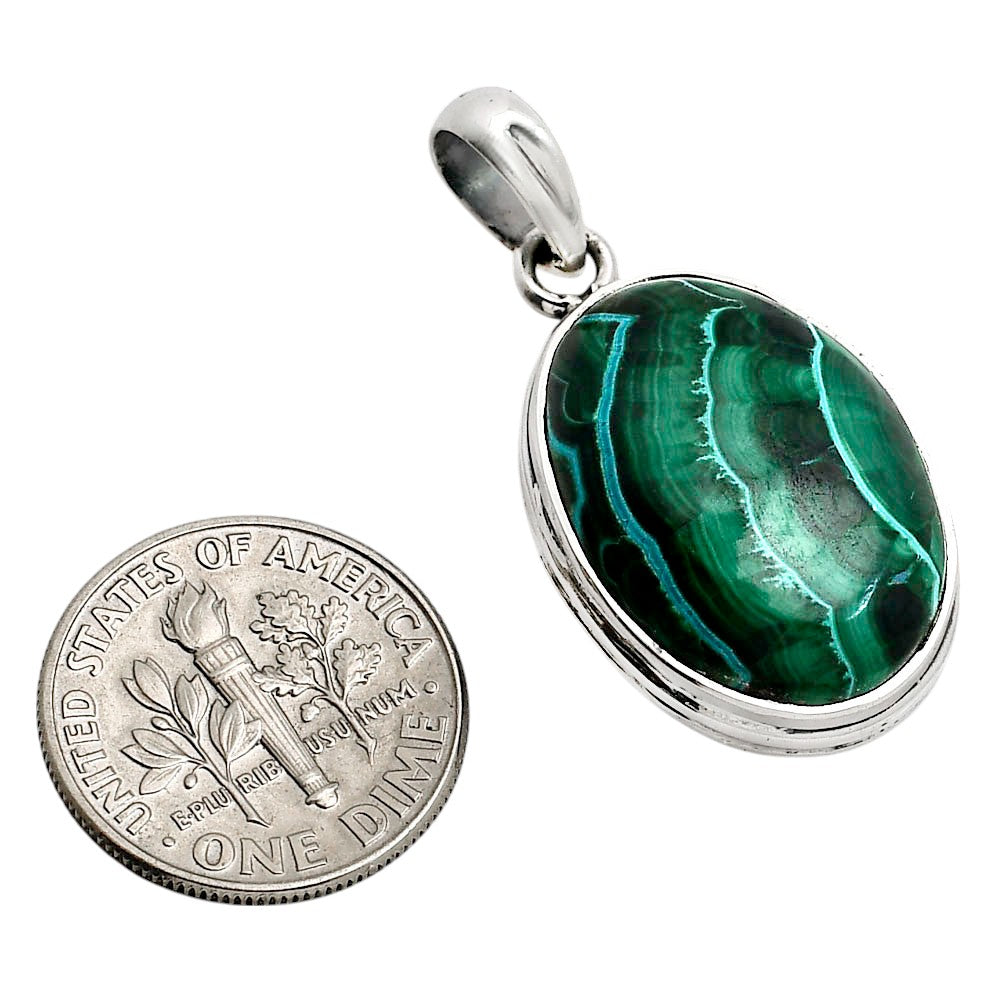 Azurite In Malachite Pendant P-1124 SDP158510-1