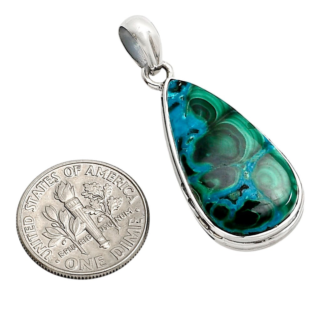 Azurite In Malachite Pendant P-1124 SDP158557-1