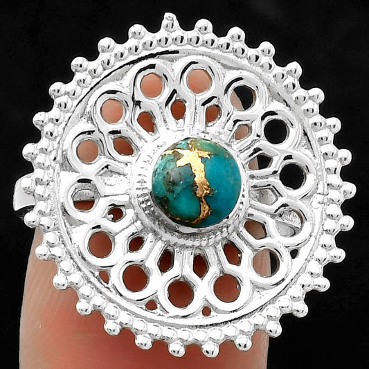 Artisan - Copper Blue Turquoise Ring size-8.5 R-1107 SDR169386-0