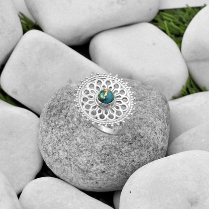 Artisan - Copper Blue Turquoise Ring size-8.5 R-1107 SDR169386-1