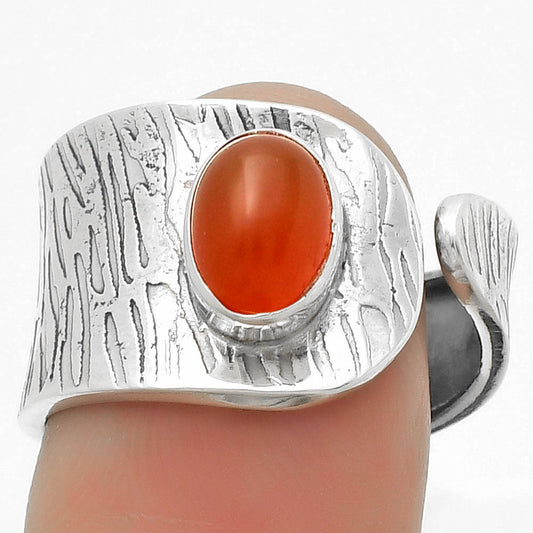 Adjustable - Natural Carnelian Ring size-8 R-1319 SDR169956-0