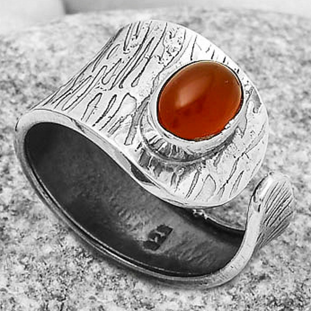 Adjustable - Natural Carnelian Ring size-8 R-1319 SDR169956-2