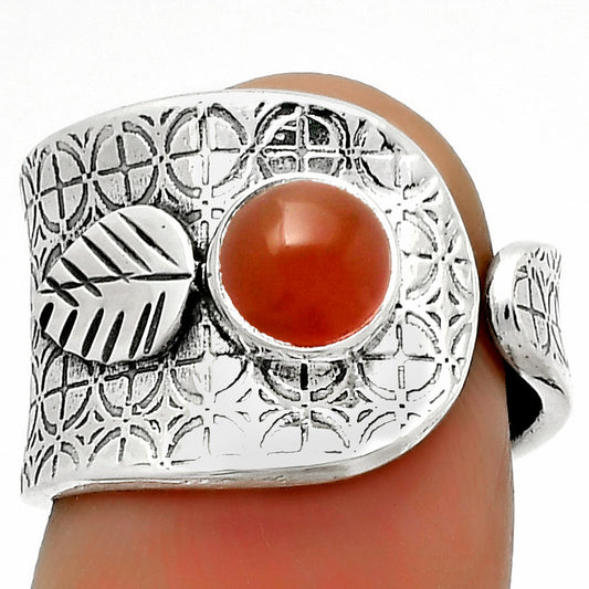 Adjustable - Natural Carnelian Ring size-7.5 R-1319 SDR170257-0