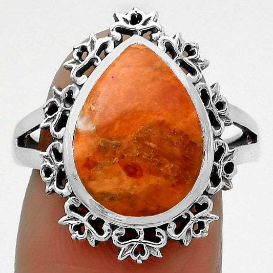 Artisan - Natural Red Sponge Coral Ring size-7.5 R-1114 SDR172939-0