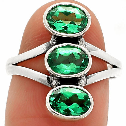 Lab Created Green Tourmaline Ring size-6 R-1263 SDR232948-0