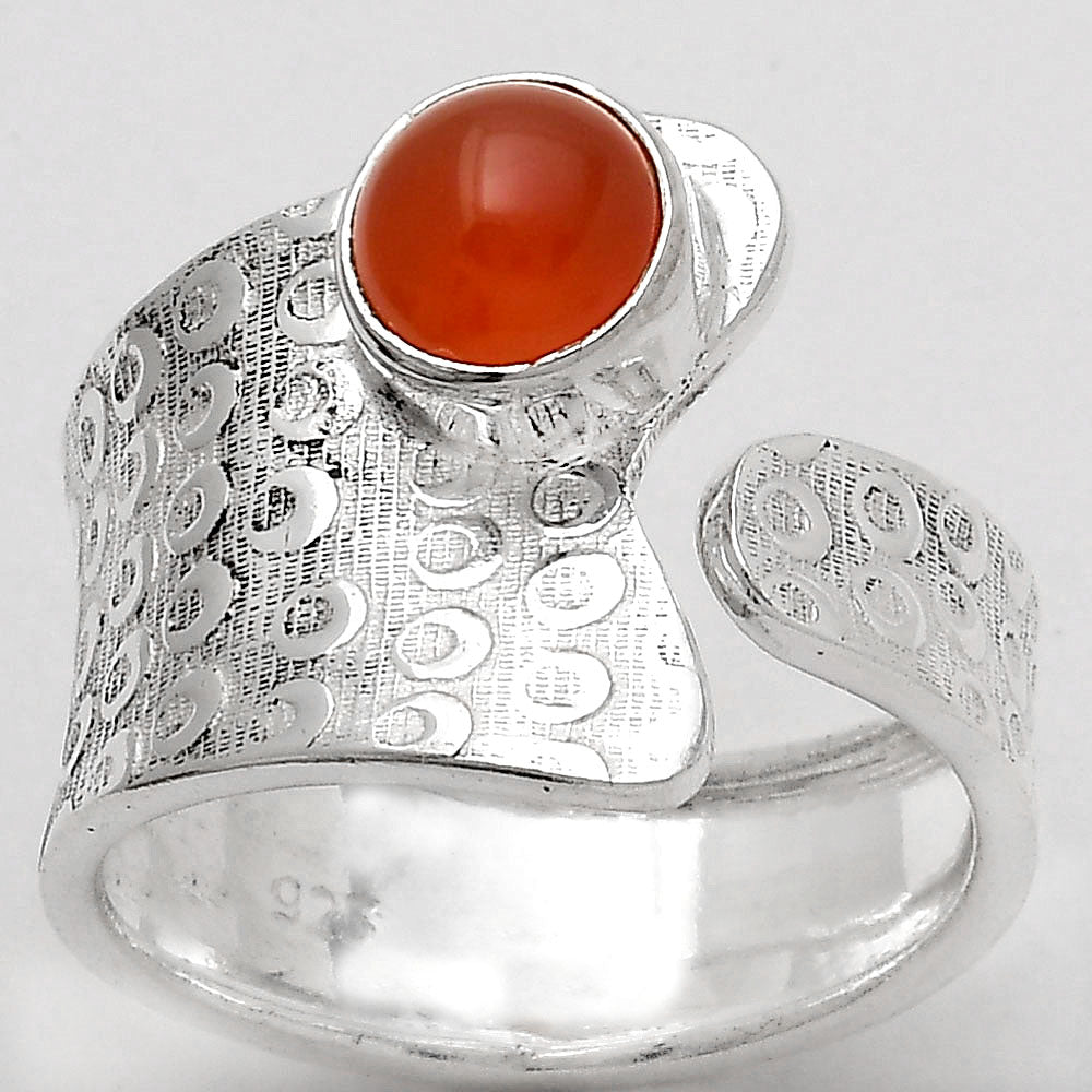 Adjustable - Natural Carnelian Ring size-8 R-1381 SDR246892-0
