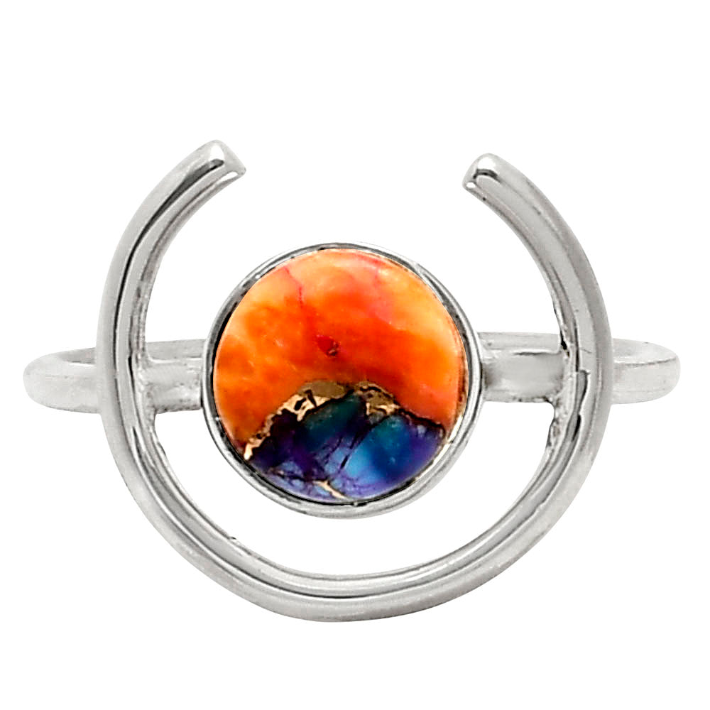 Kingman Orange Dahlia Turquoise Ring size-9 R-1036 SDR249265-0