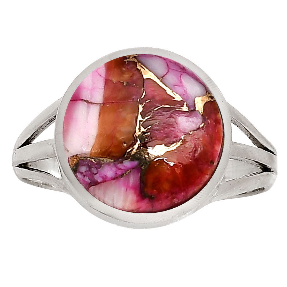 Kingman Orange Dahlia Turquoise Ring size-10 R-1006 SDR250137-0