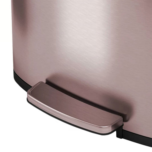 13-Gallon Copper Rose Gold Stainless Steel Step Trash Can with Deodorizer Filter-0