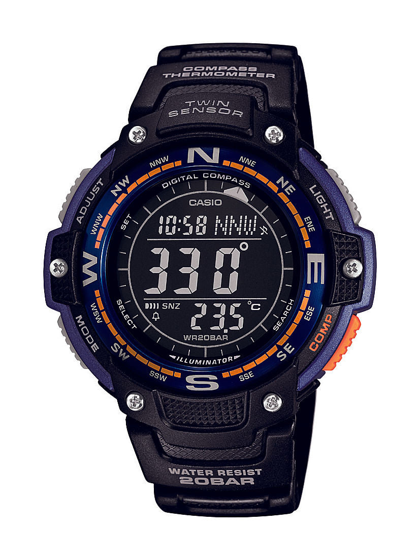 Casio Mens Twin Sensor Digital Display Quartz Black Watch-0