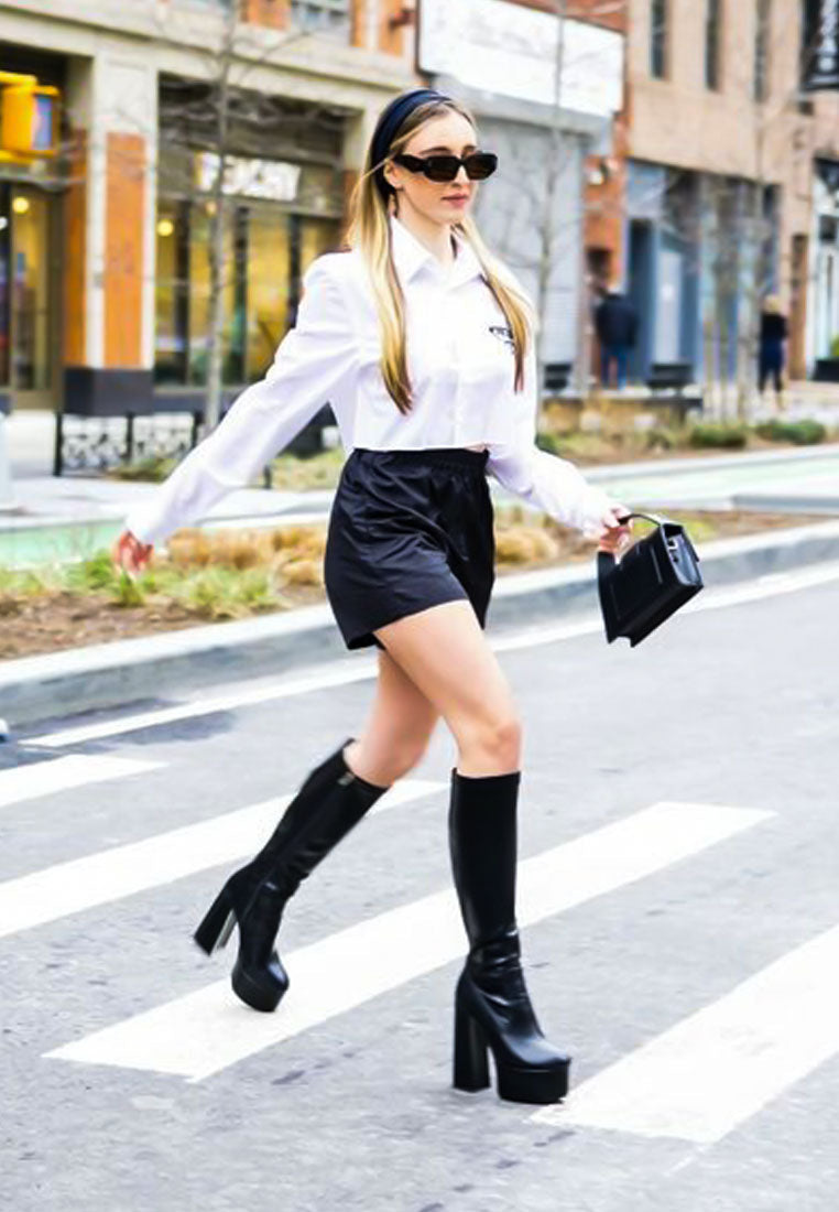 Coraline High Block Heeled Calf Boots-4