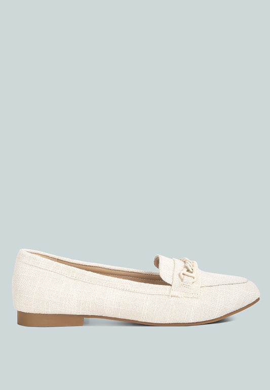 Abeera Chain Embellished Loafers-0