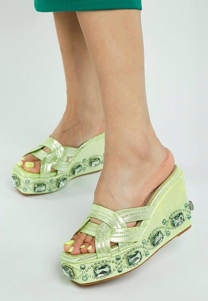 Blistronic Chunky Diamante & Rhinestone Cut-Out Sandals-3