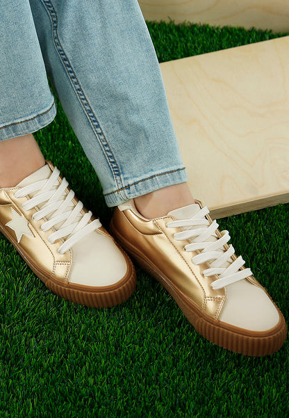 Jumping jacks Metallic Faux Leather Star Sneakers-4