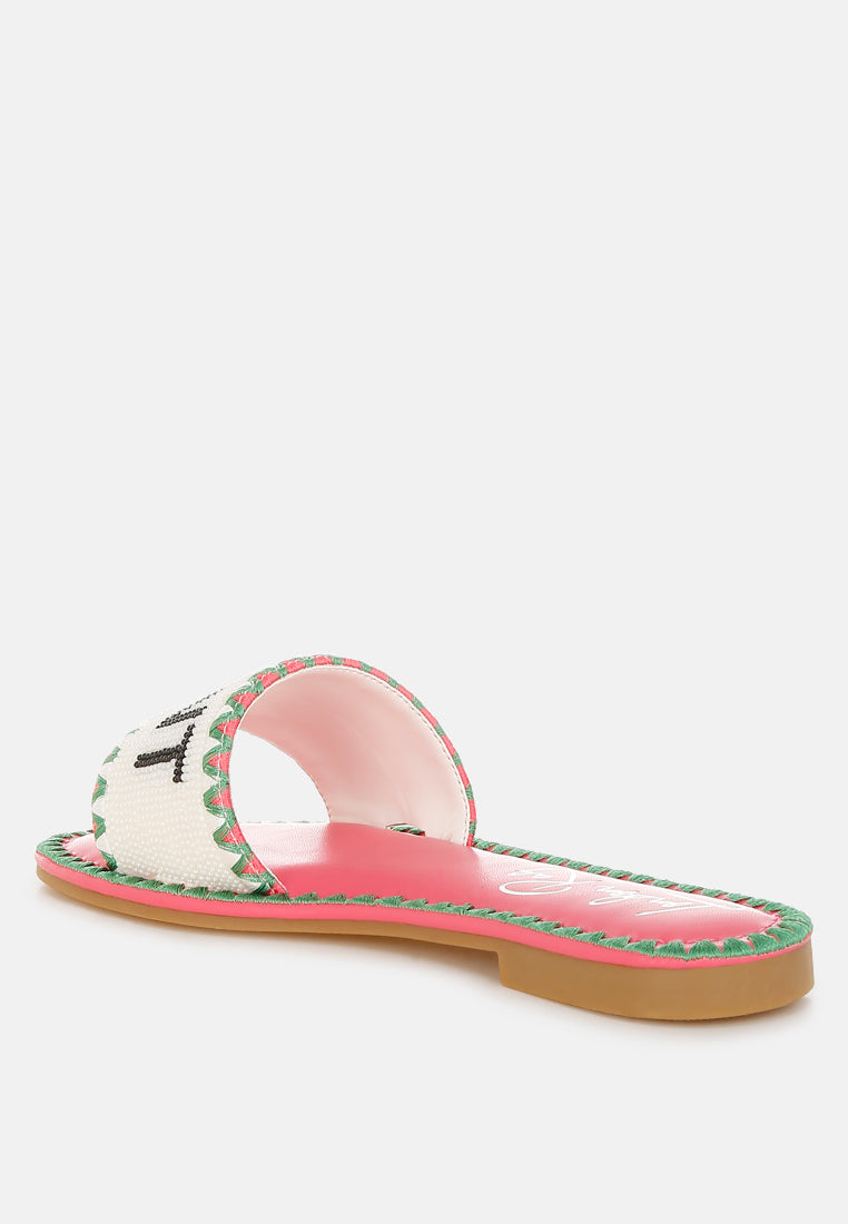 Getaway Beaded Saint Tropez Flat Slip Ons-2