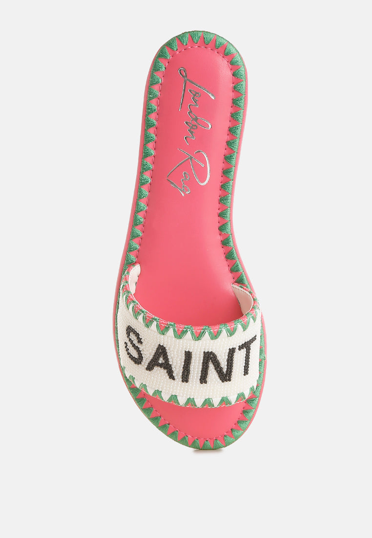 Getaway Beaded Saint Tropez Flat Slip Ons-3