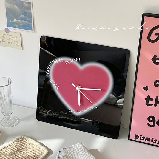Heart-Shaped Acrylic Wall Clock-0