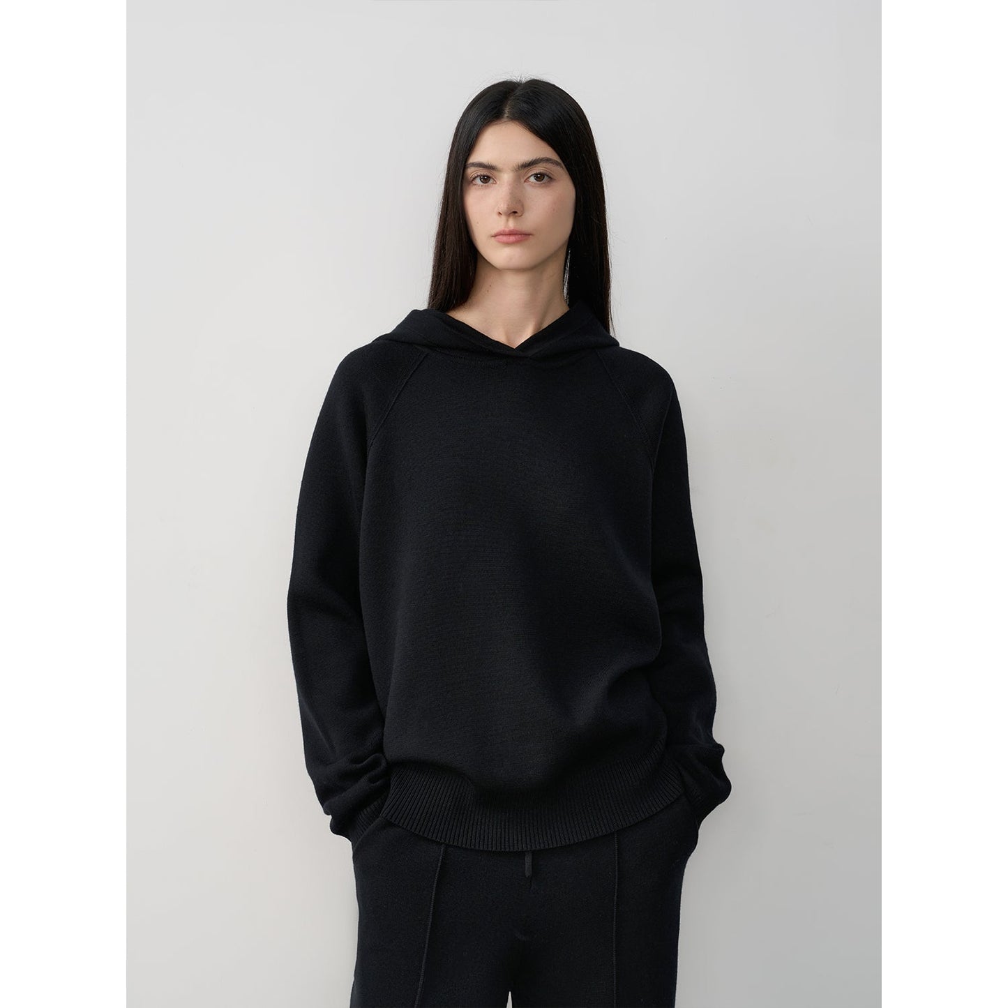 Fireladyfur Women's Wool Knit Hooded Set"Urban One"-11