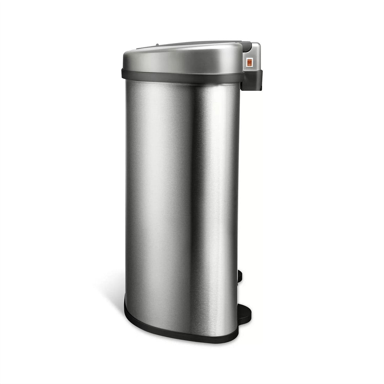 Dual Stainless Steel 18-Gallon Trash Can Recycle Bin with Motion Sensor Lid-0