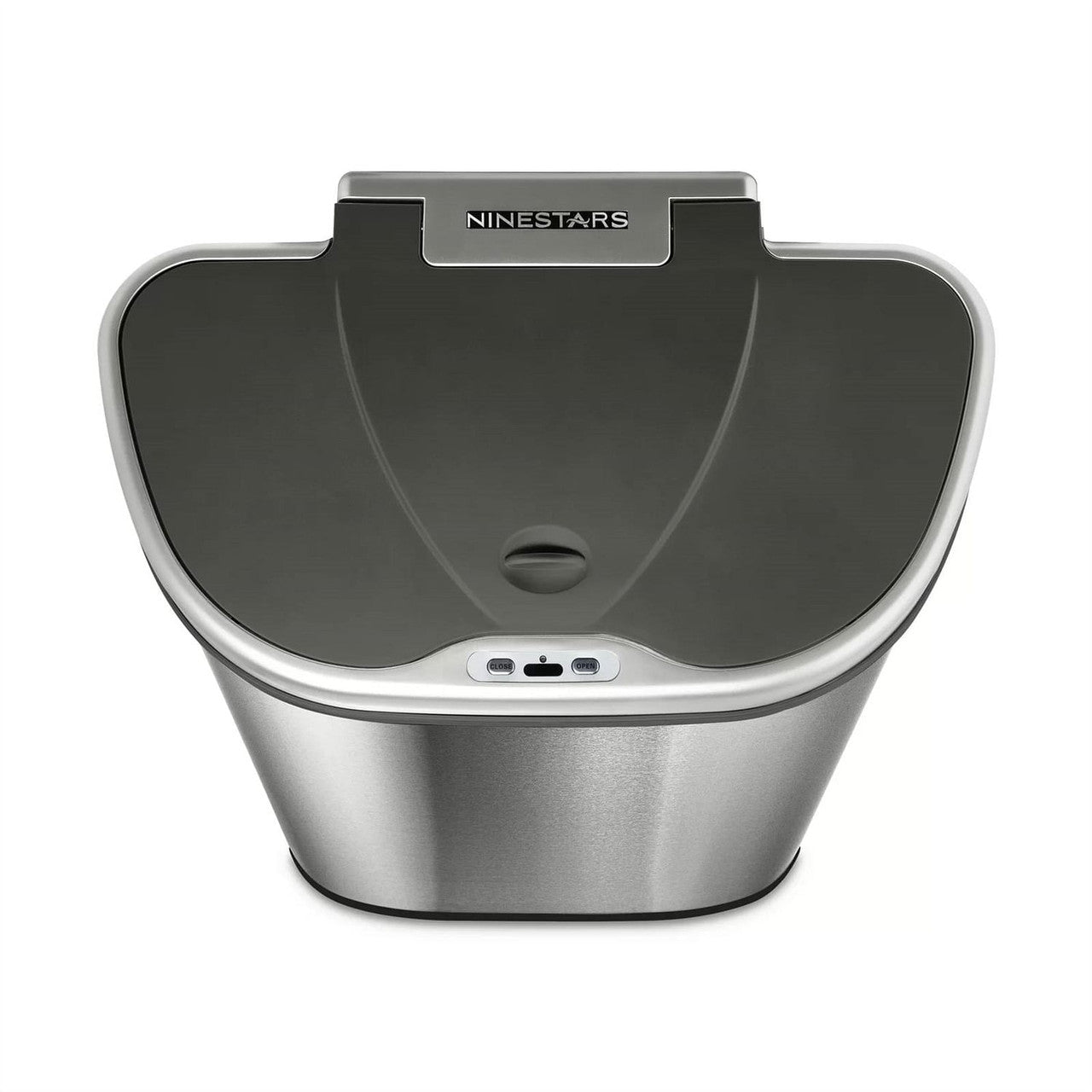 Dual Stainless Steel 18-Gallon Trash Can Recycle Bin with Motion Sensor Lid-1