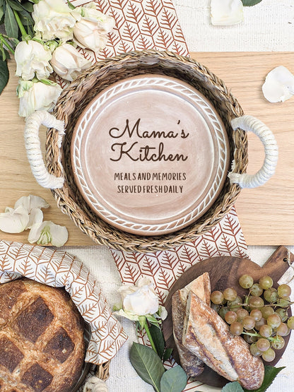 Bread Warmer & Basket Gift Set with Tea Towel - Mom Round-2