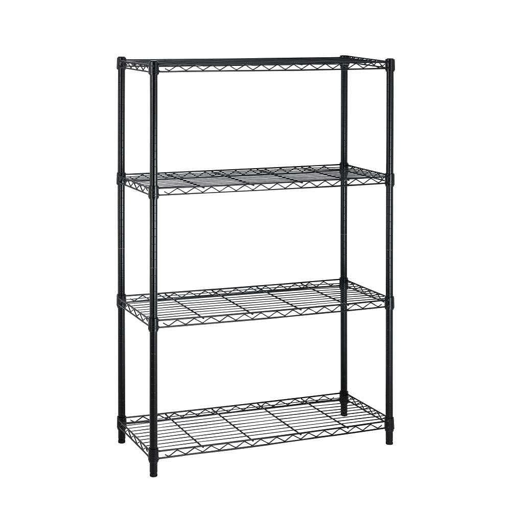 Heavy Duty 4-Shelf Metal Shelving Unit in Black Steel Finish-0