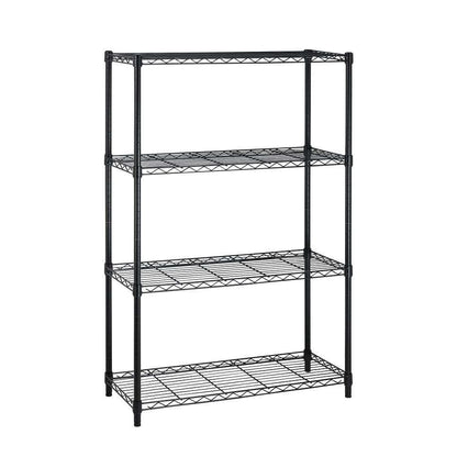 Heavy Duty 4-Shelf Metal Shelving Unit in Black Steel Finish-0