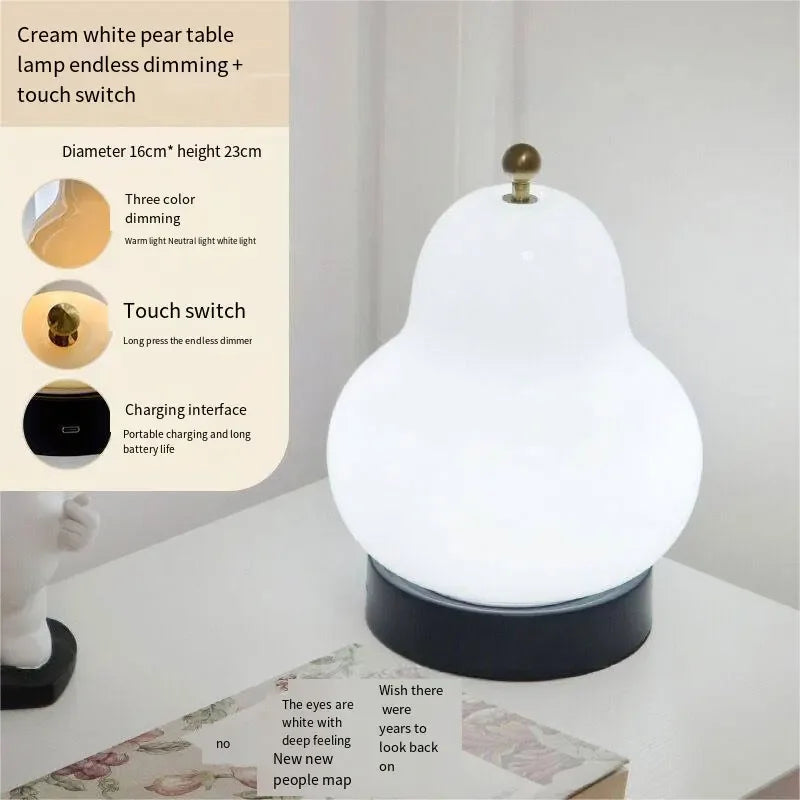 Elegant LED Cream Pear Table Lamp-1