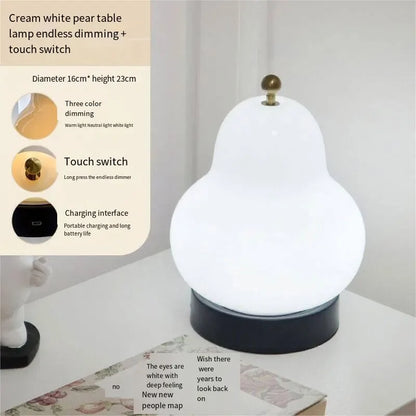 Elegant LED Cream Pear Table Lamp-1