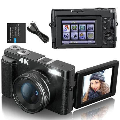 4K Digital Camera with Autofocus Anti-Shake Black-0