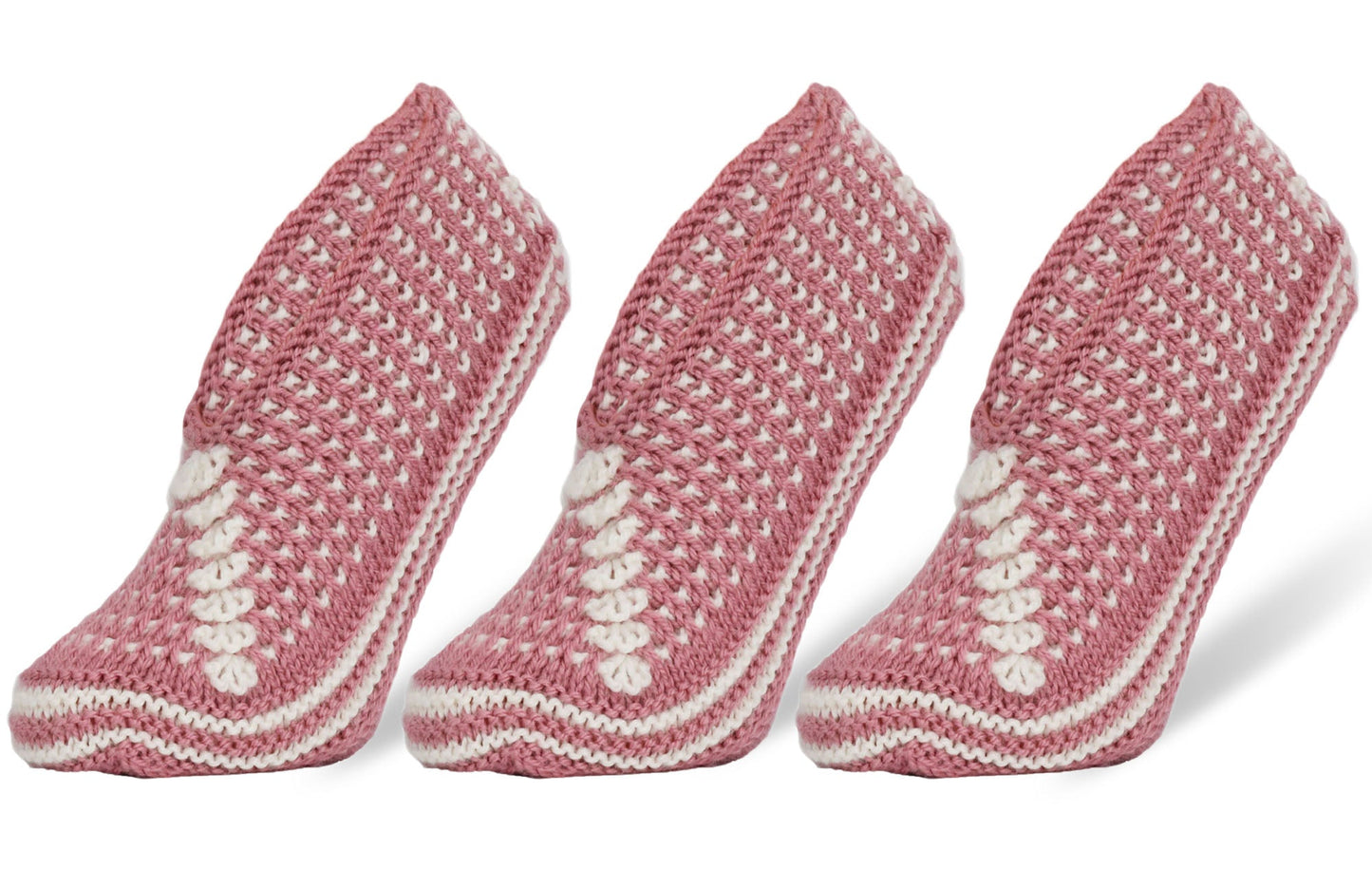 Crochet Slipper Socks for Women 3 Pairs Shoe Size 5-7-5