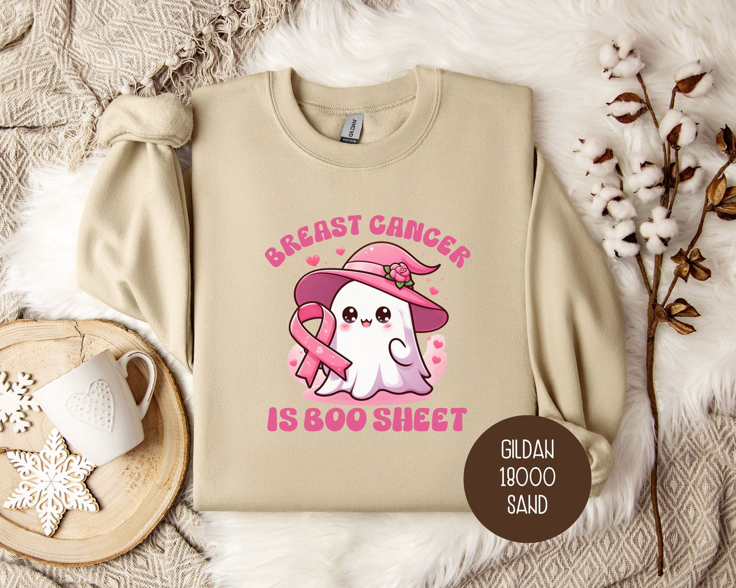 Breast Cancer Is Boo Sheet Sweatshirt-3