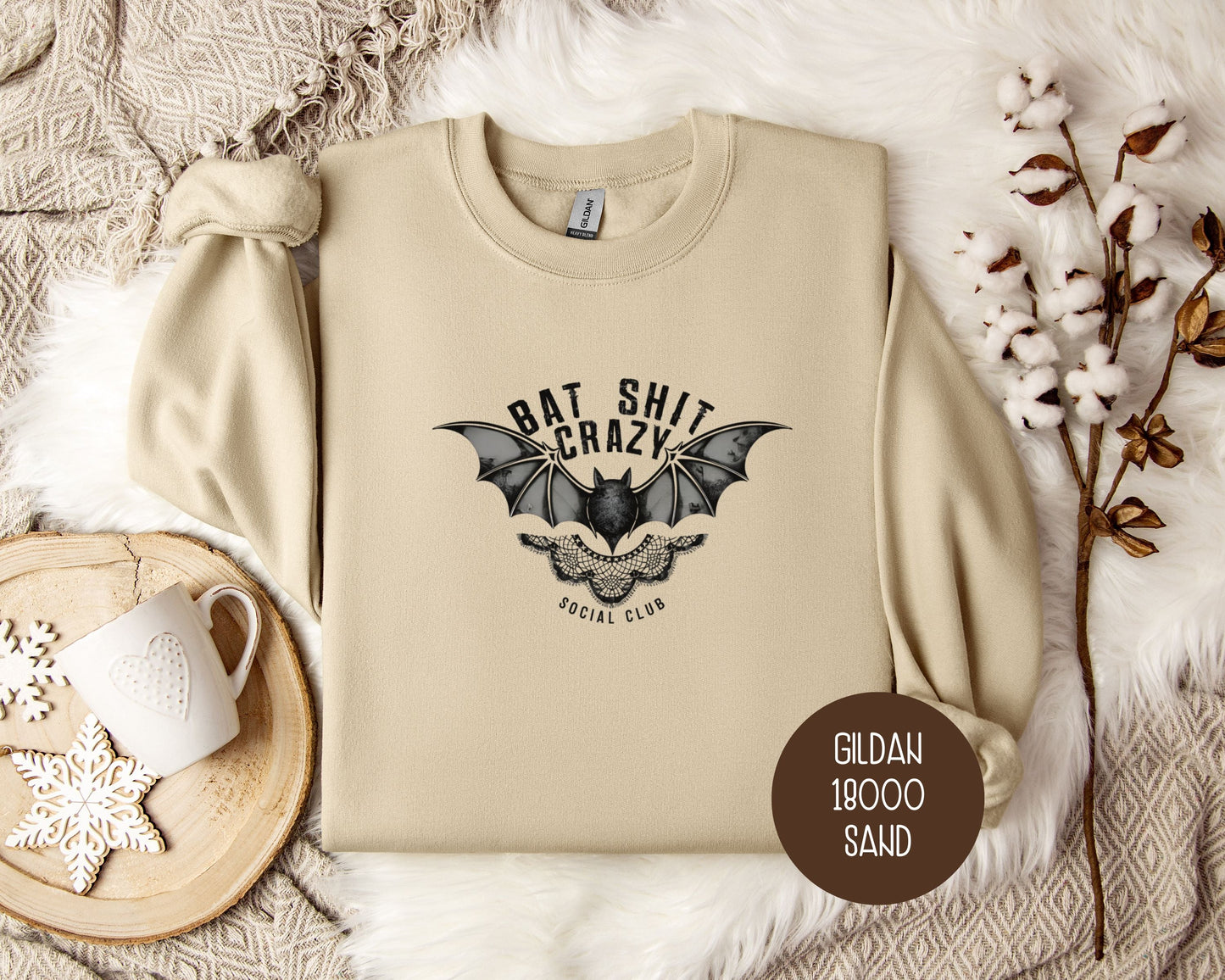 Bat Shit Crazy Social Club Retro Halloween Sweatshirt-3