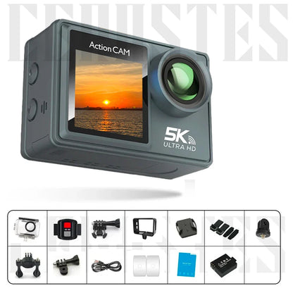 5K Ultra HD Action Camera with Electronic Stabilization Grey-1