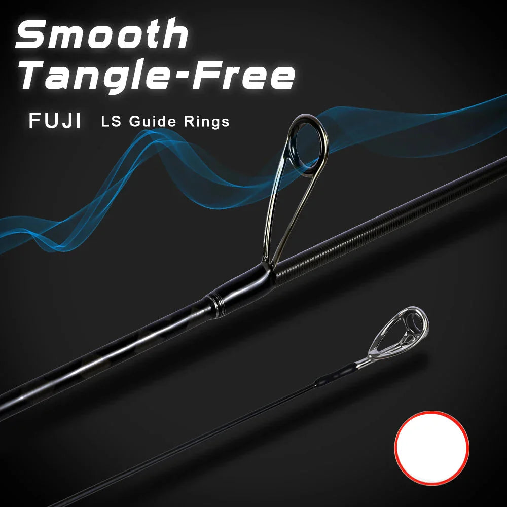 2.2M Fast Action Spinning Rod Light Carbon Lure Rod Black-1