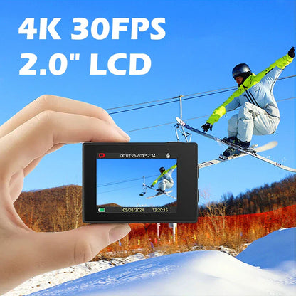 4K Ultra HD Action Camera 30M Waterproof Black-4
