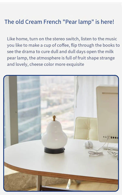 Elegant LED Cream Pear Table Lamp-3