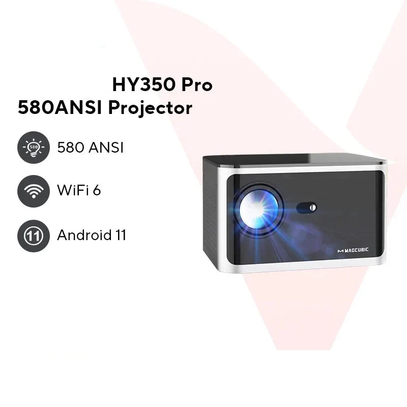 4K Android 11 Smart Projector 1080P LED WiFi6 Black-1