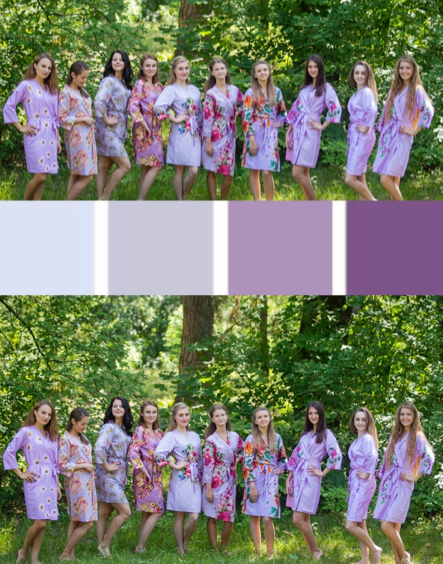 Shades of Lilac Wedding Colors Bridesmaids Robes-0