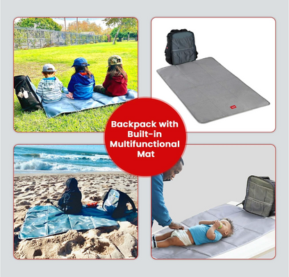 GillyGro Basic | 5-in-1 Parent Backpack with Inbuilt Booster & 5 Insulated Pockets-3