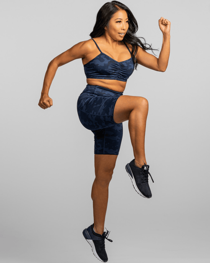 Hi Five High-Waisted Biker Short – Looker (Navy Camo)-3