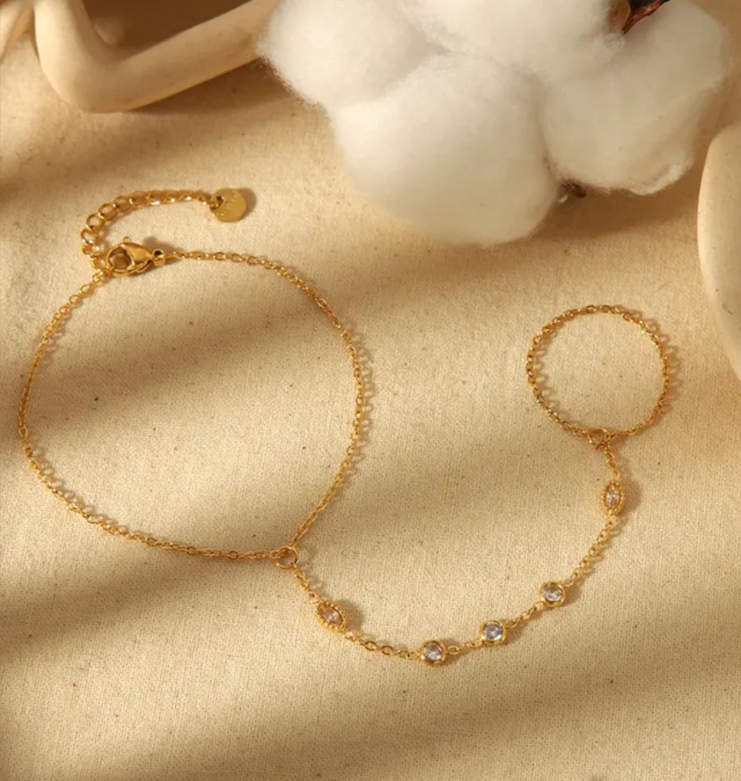 Dainty Hand Chain Bracelet-1