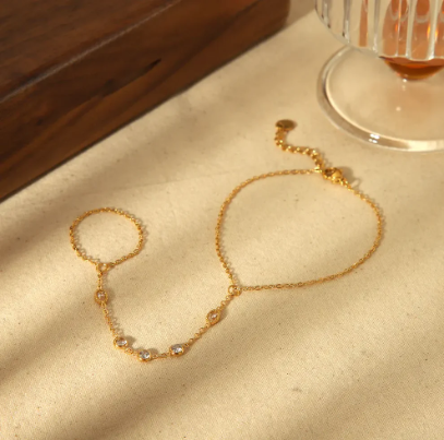 Dainty Hand Chain Bracelet-2