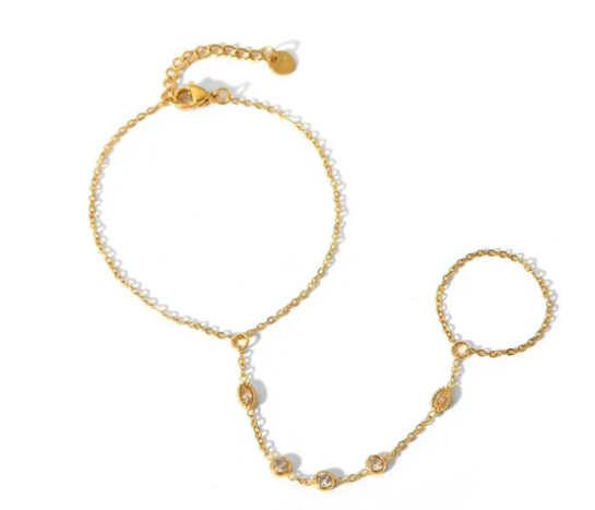 Dainty Hand Chain Bracelet-3